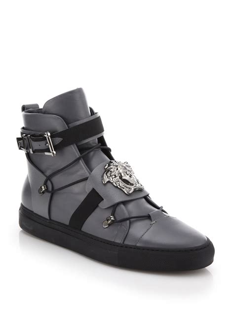 black versace high top sneakers|high top versace sneakers men.